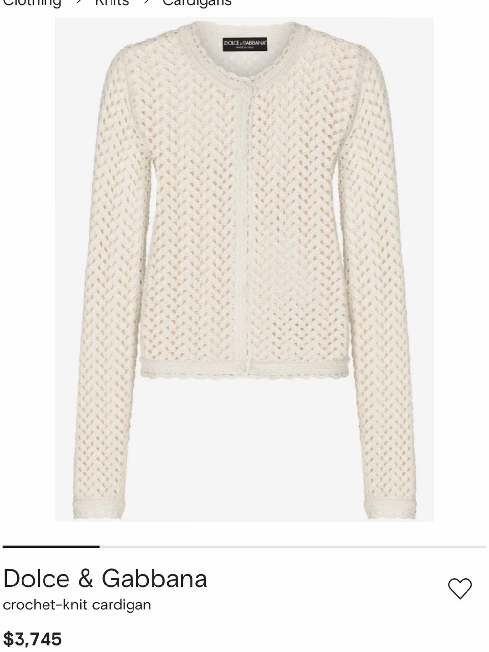 New- Dolce and Gabbana Crochet Knit Cardigan 🤍✨ - Picture 14 of 14